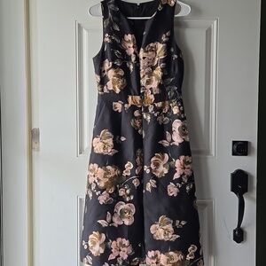 J. Crew Collection Silk & Wool Blend Floral Midi Dress